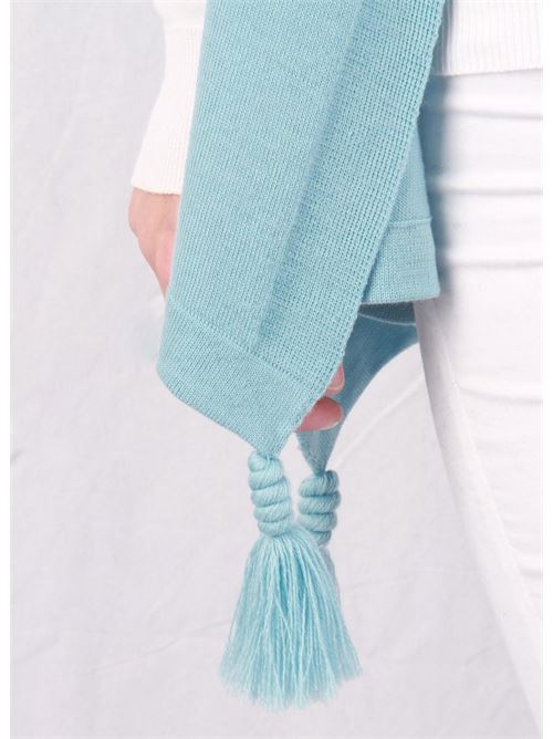 Wool stole with fringes and tufts Art Tricot | 201602CELESTE